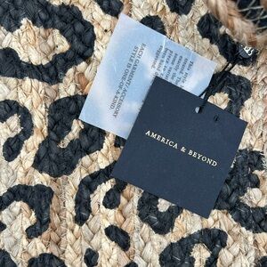 NWT - America and Beyond Lepard Print Jute Tote - NWT